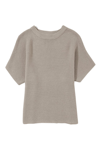 Dolman Mock Neck Short Sleeve Sweater