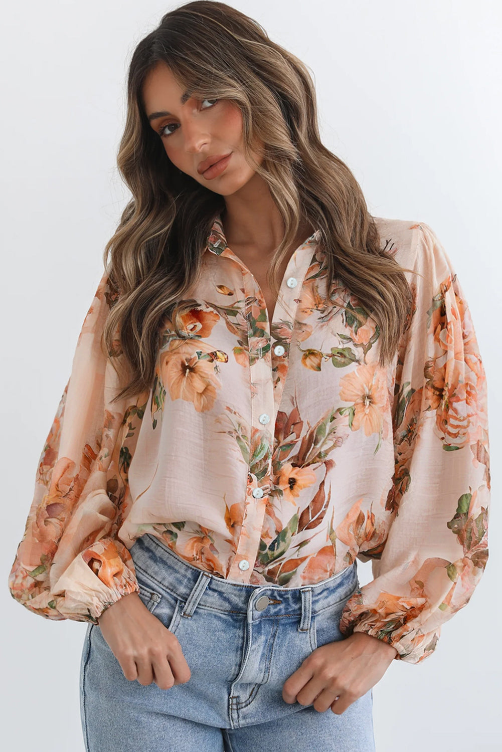 Falling In Love Floral Puff Sleeve Blouse