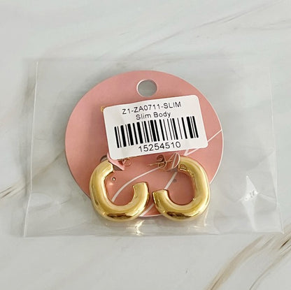 Golden Oval Hoop Earrings