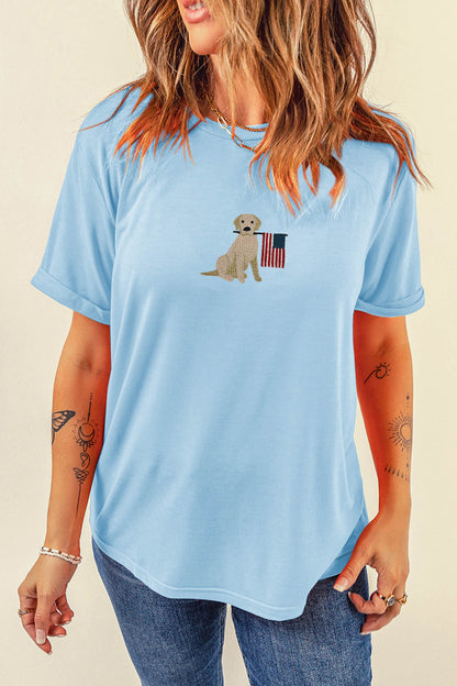 Americana Embroidered Graphic T Shirt