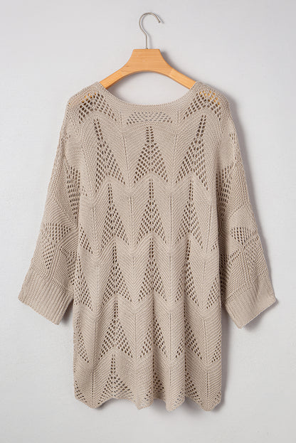 Angelina Crochet Half Sleeve Slouchy Sweater