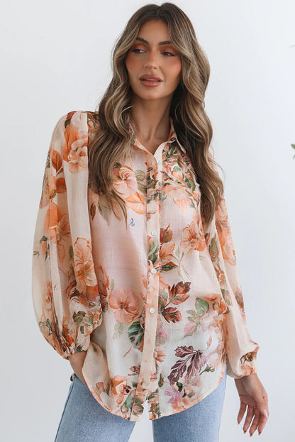 Falling In Love Floral Puff Sleeve Blouse