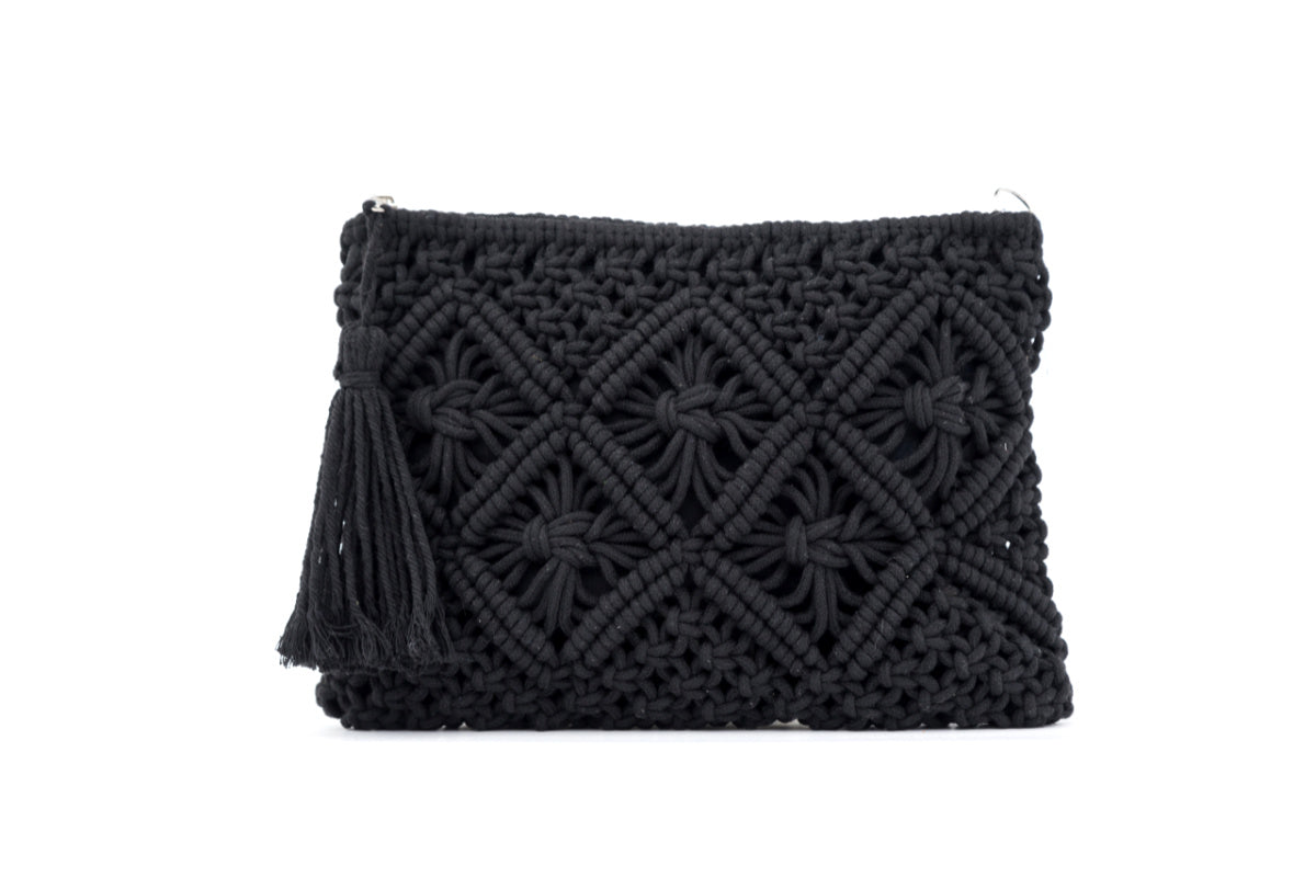 Darling Macrame Tassel Clutch