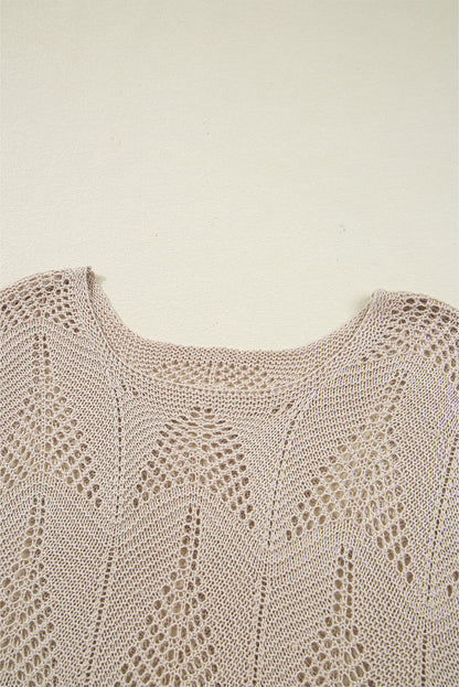 Angelina Crochet Half Sleeve Slouchy Sweater