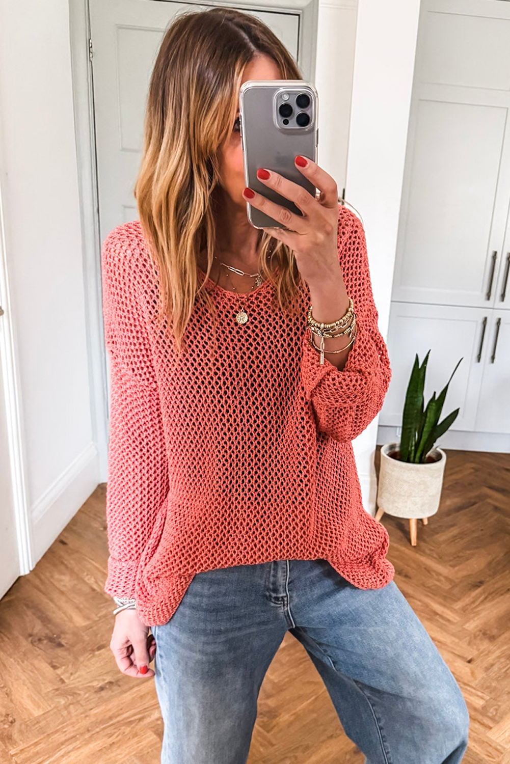 Lynne Crochet Drop Shoulder Sweater