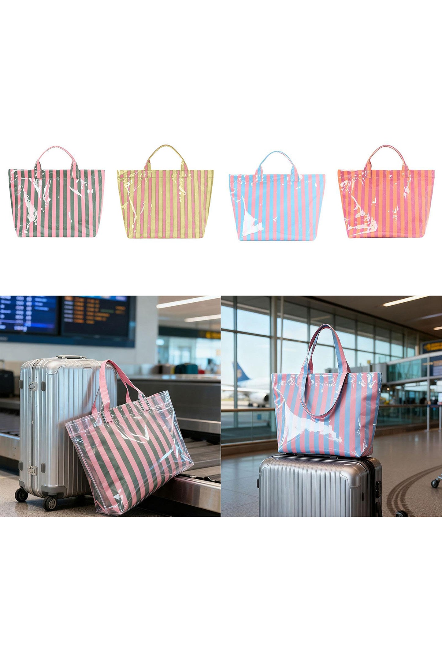 Glossy Summer Beach Vinyl Large Tote Bag