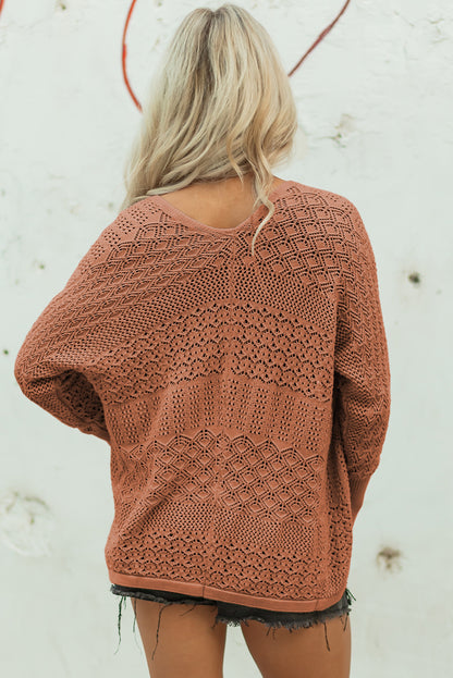 Charming Crochet Open Front Cardigan