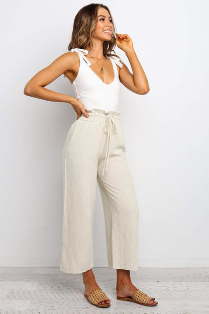 Tanya Paperbag Tie Waist Cropped Pant