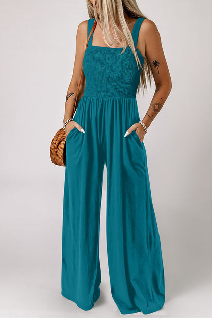Abby Smocked Sleeveless Jumpsuit