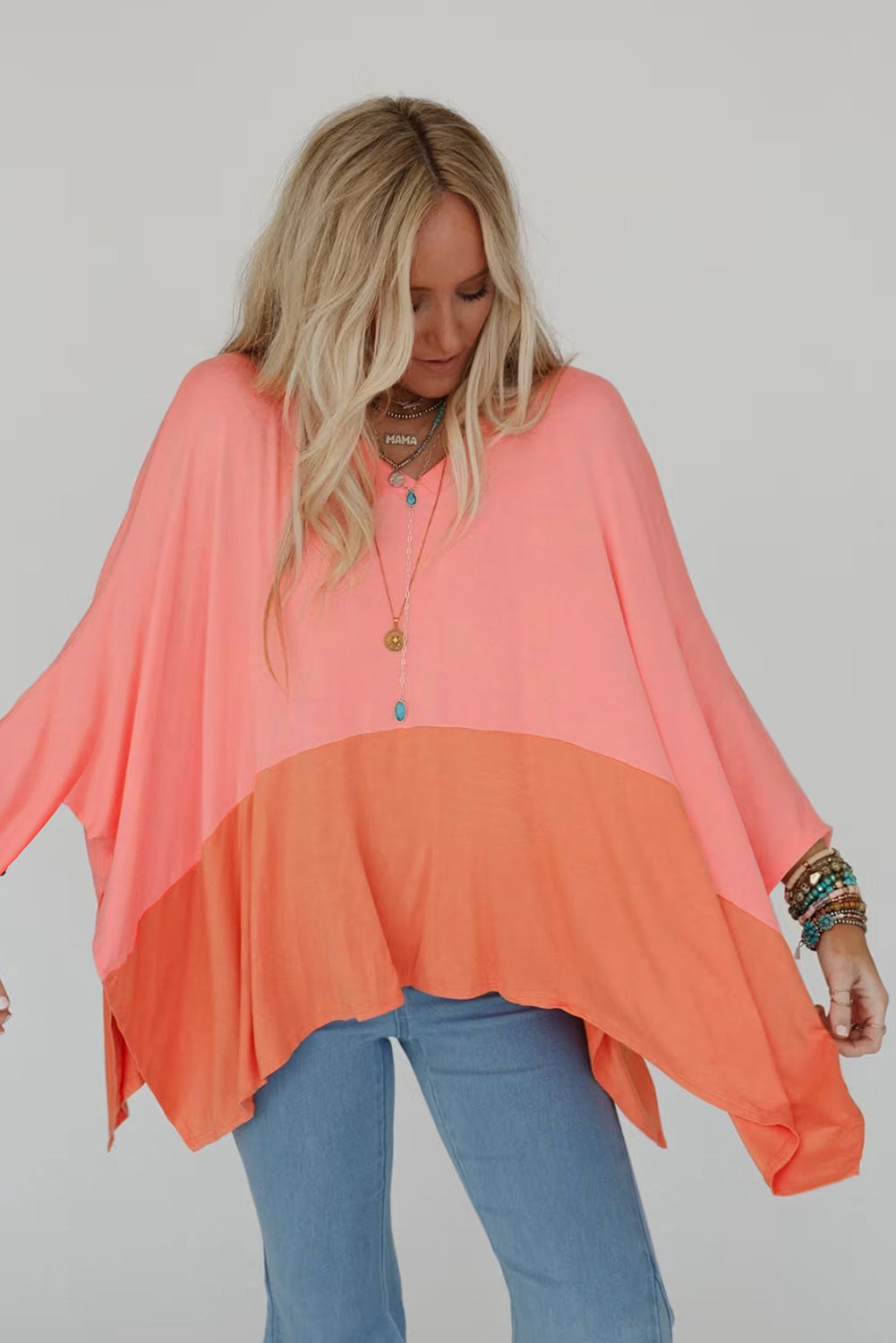 Maggie Colorblock Poncho Top