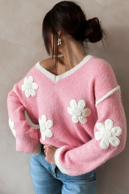 My Girl Floral Patch Sweater