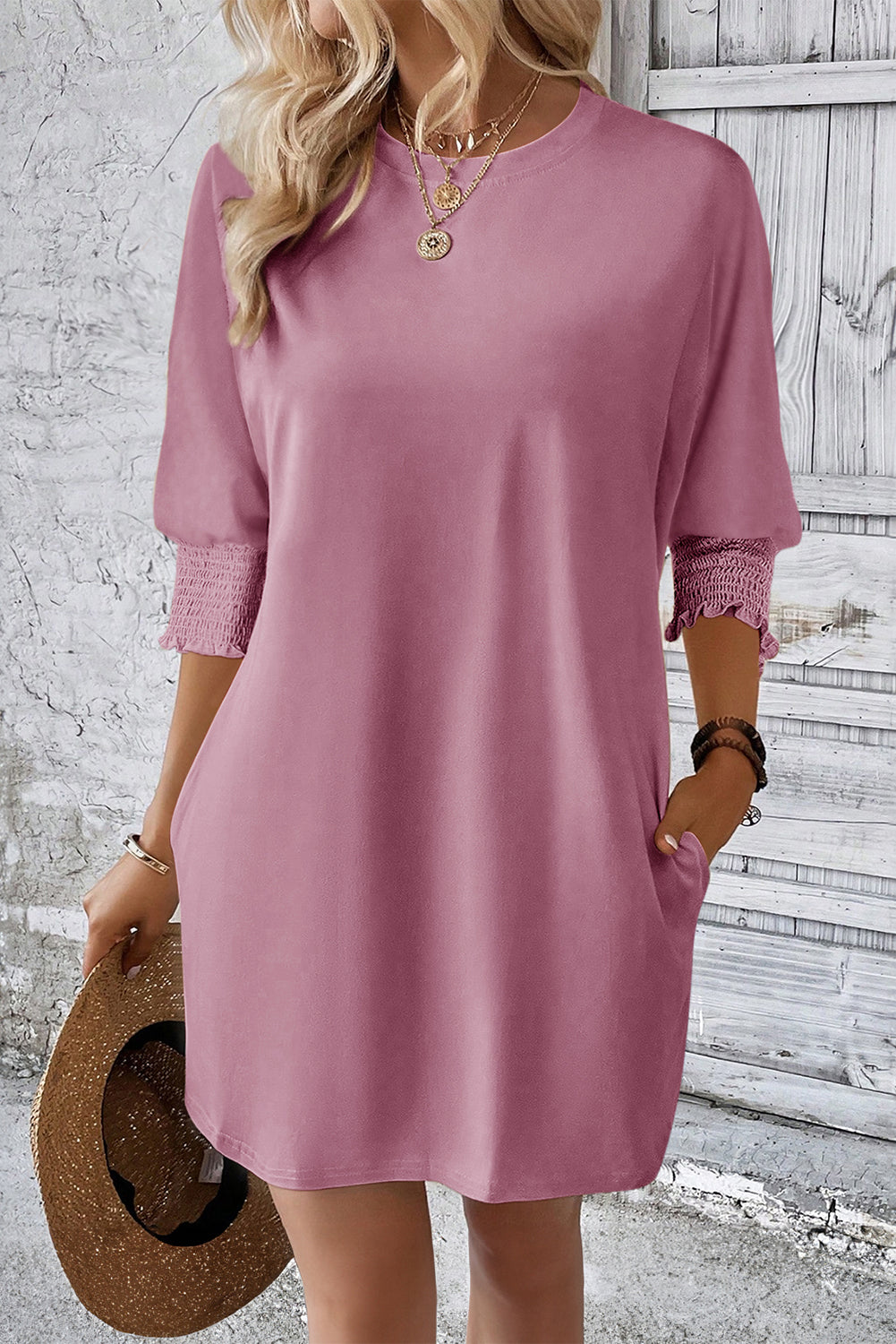 Jasmine Casual 3/4 Sleeve Mini Dress