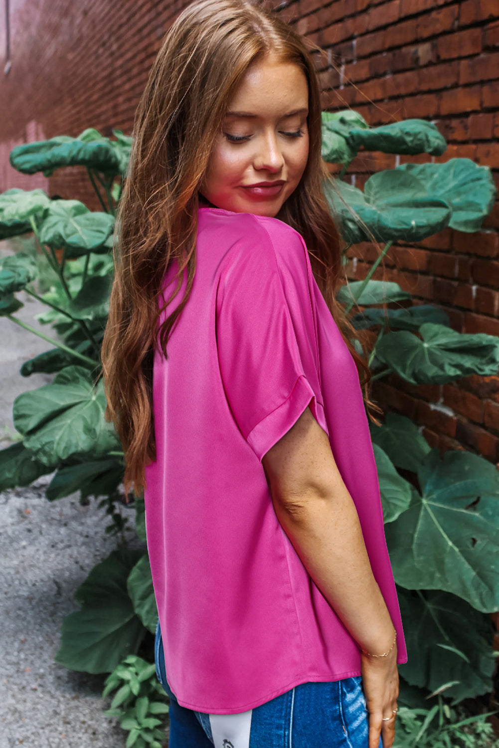 Regina V Neck Dolman Sleeve Blouse