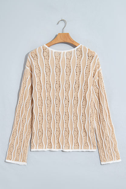 Elizabeth Eyelet Long Sleeve Sweater
