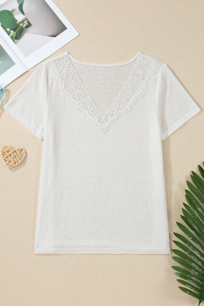 Melanie White Lace Tee
