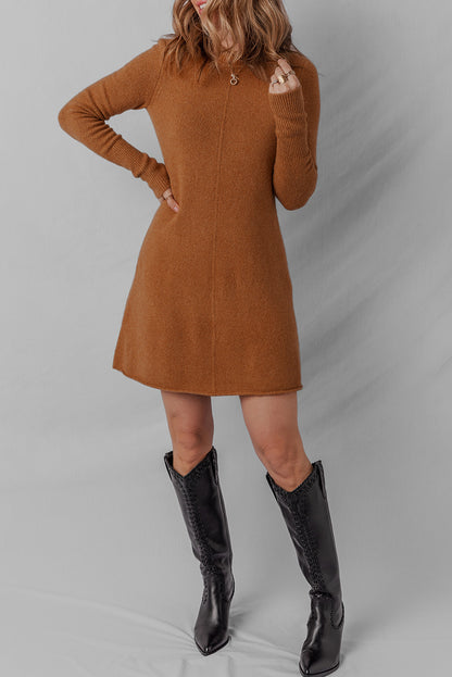 Cinnamon Ribbed Sweater Dress
