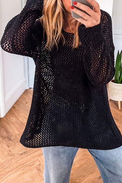 Lynne Crochet Drop Shoulder Sweater