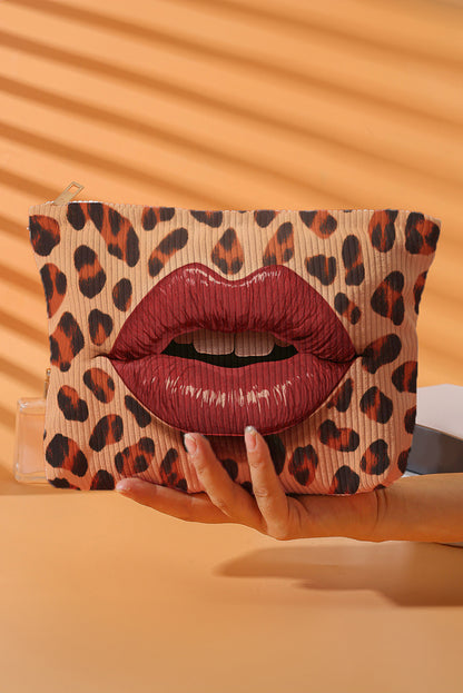 Leopard Lips Makeup Bag