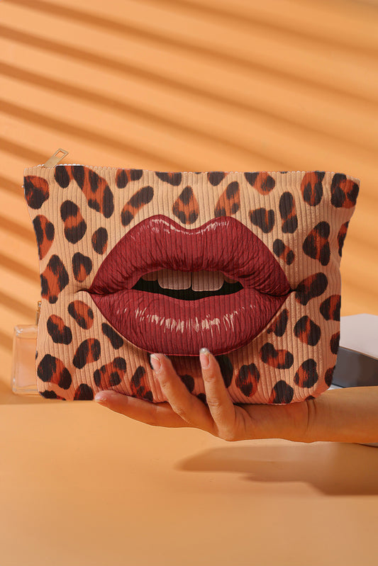 Leopard Lips Makeup Bag