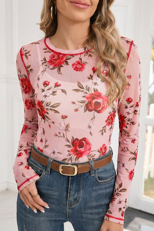 Donna Bouquet Mesh Long Sleeve