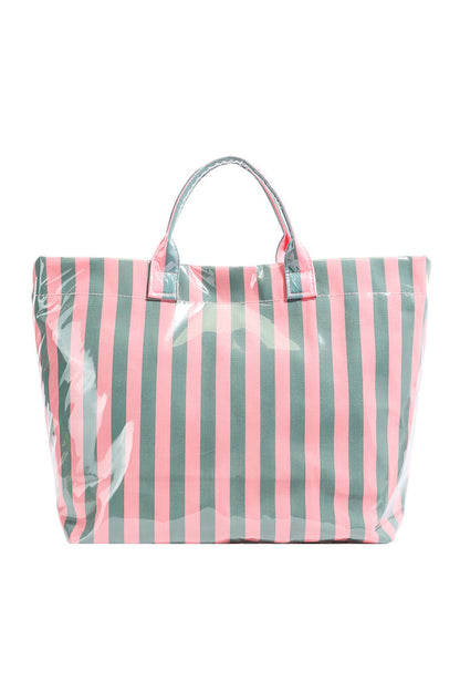 Glossy Summer Beach Vinyl Large Tote Bag
