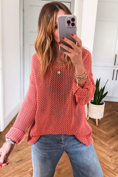 Lynne Crochet Drop Shoulder Sweater