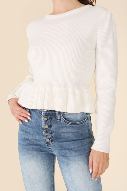 Date Night Peplum Sweater Top