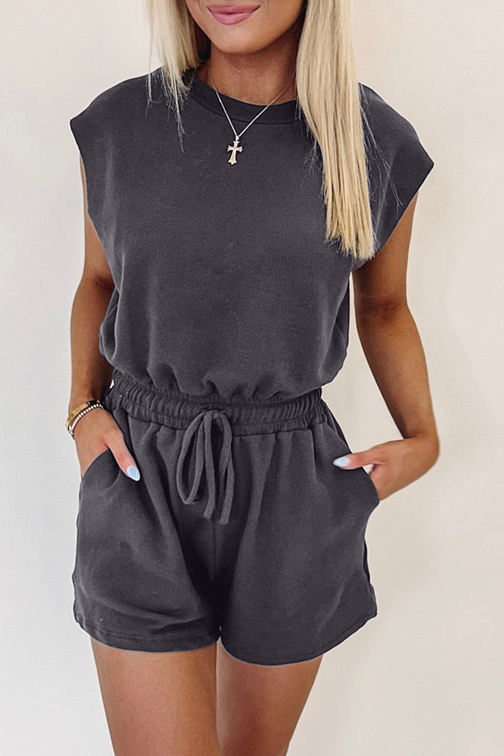 Victoria Drawstring Waist Romper