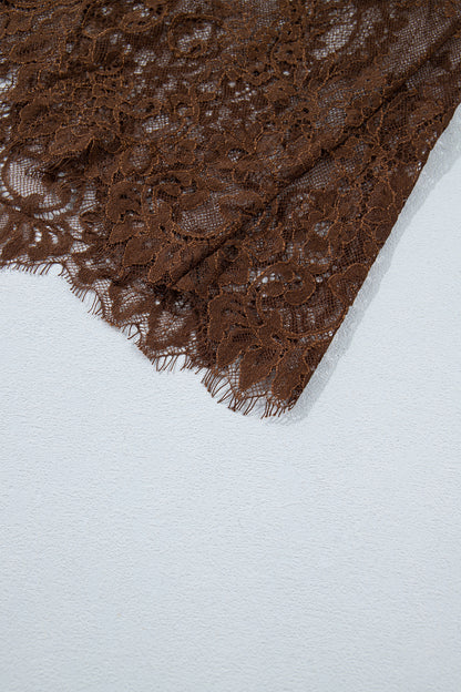 Alyssa Dark Brown Lace Skirt