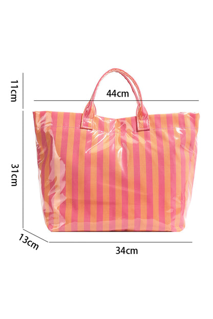 Glossy Summer Beach Vinyl Large Tote Bag
