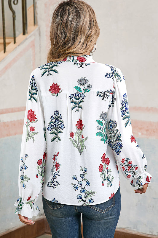 Beth Unique Floral Print Blouse