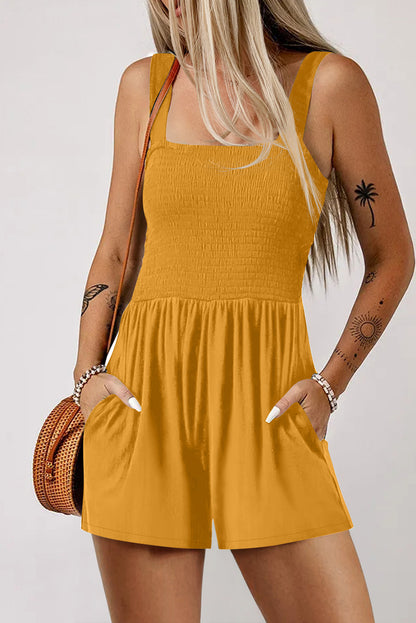 Abby Smocked Sleeveless Romper