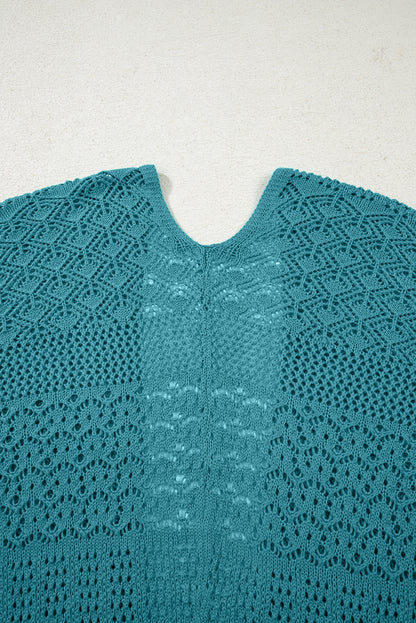 Charming Crochet Open Front Cardigan