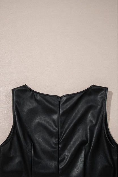 Anniversary Faux Leather Mini Dress