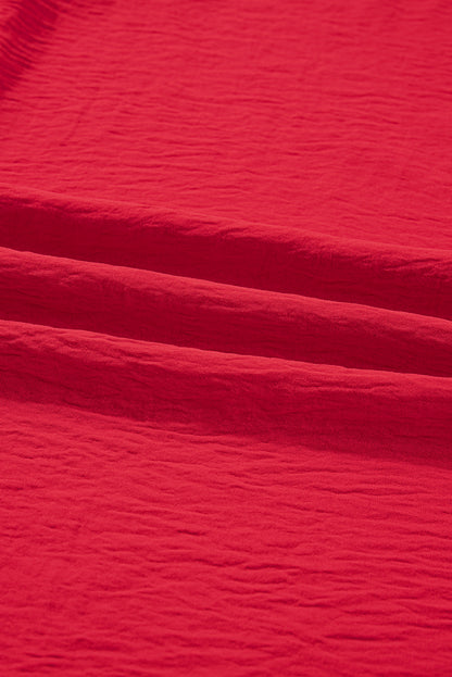 Curvy Erica Red Collared Tunic Blouse