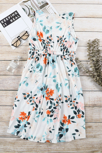 Malibu Watercolor Floral Button Front Dress