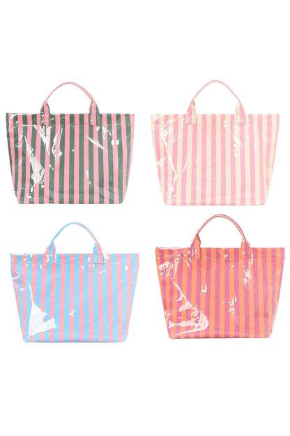 Glossy Summer Beach Vinyl Large Tote Bag
