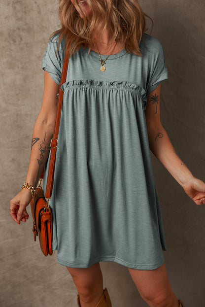 Sage Cap Sleeve Shirt Dress