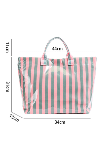 Glossy Summer Beach Vinyl Large Tote Bag