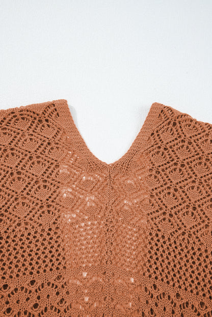 Charming Crochet Open Front Cardigan