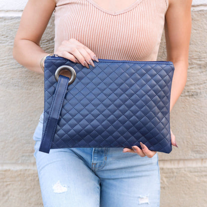 Laura Quilted Wristlet Clutch
