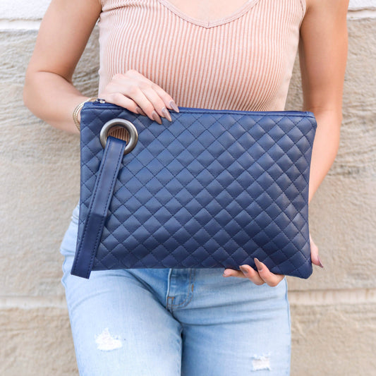 Laura Quilted Wristlet Clutch