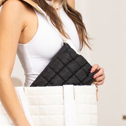 Placid Quilted Puffer Clutch