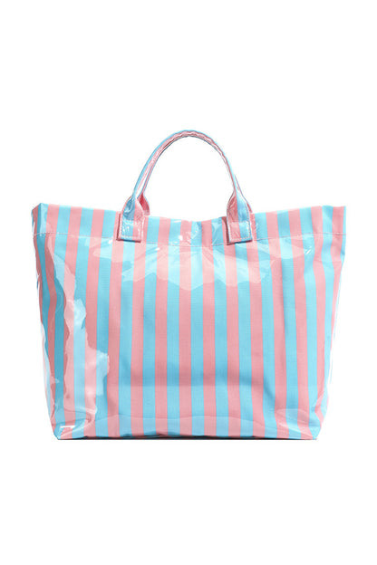 Glossy Summer Beach Vinyl Large Tote Bag