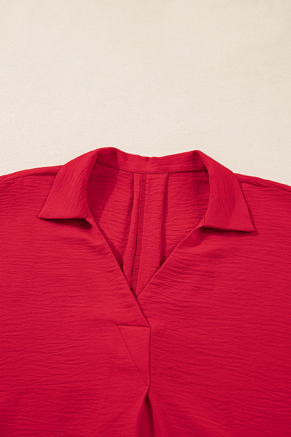 Curvy Erica Red Collared Tunic Blouse