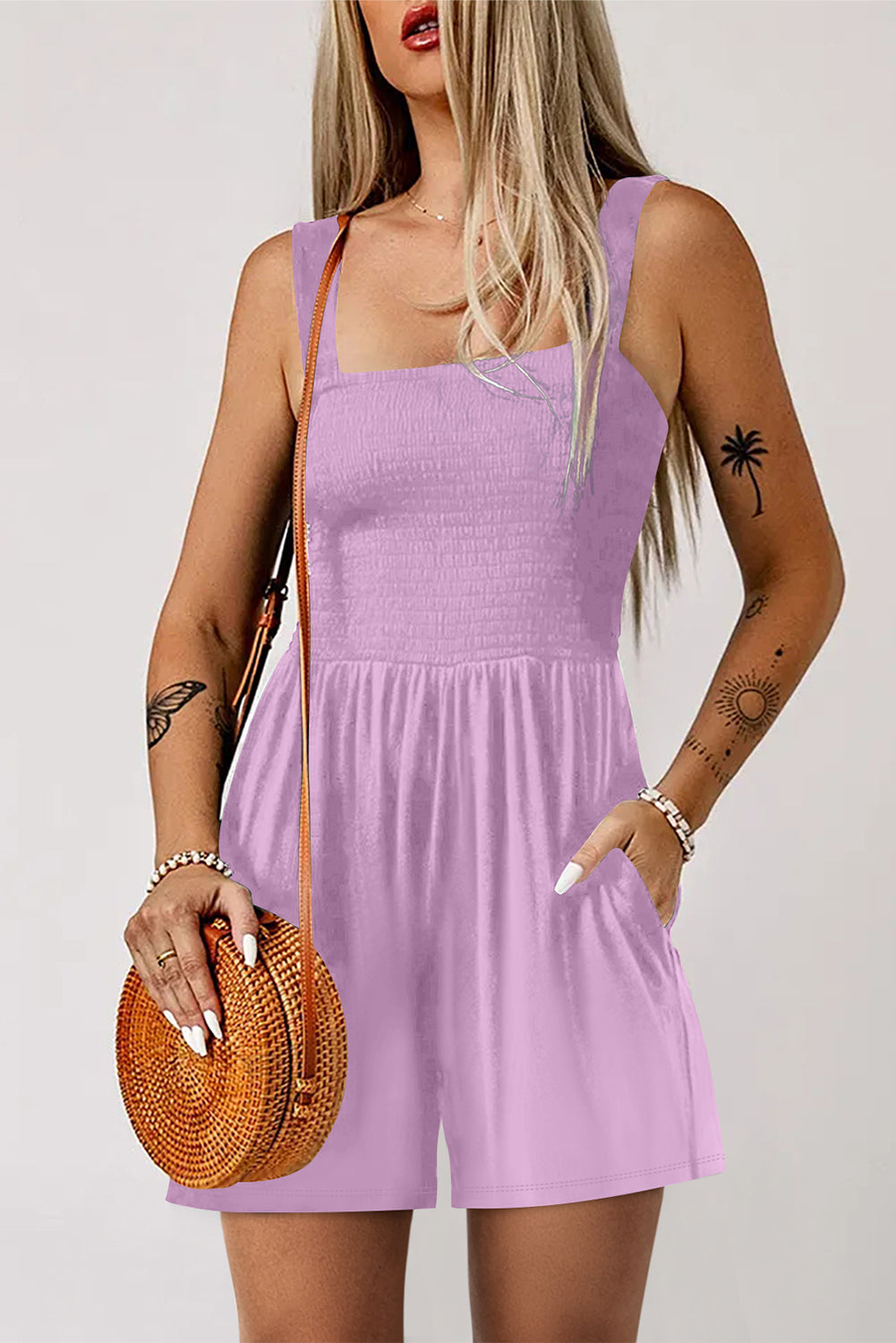 Abby Smocked Sleeveless Romper