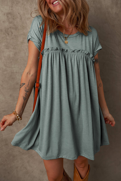 Sage Cap Sleeve Shirt Dress