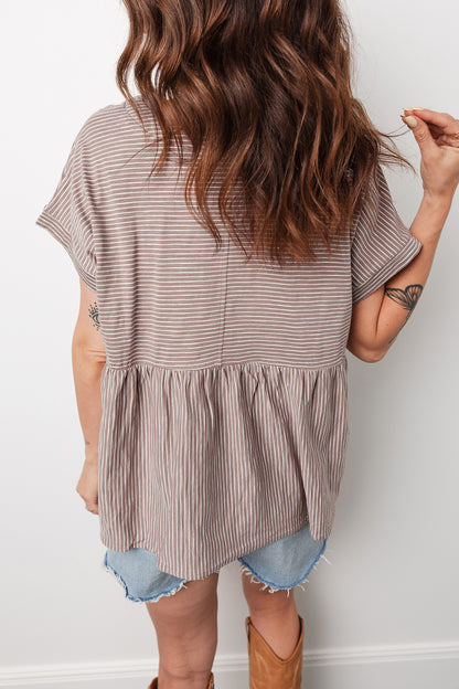 Hudson Stripe Buttoned Breezy Top