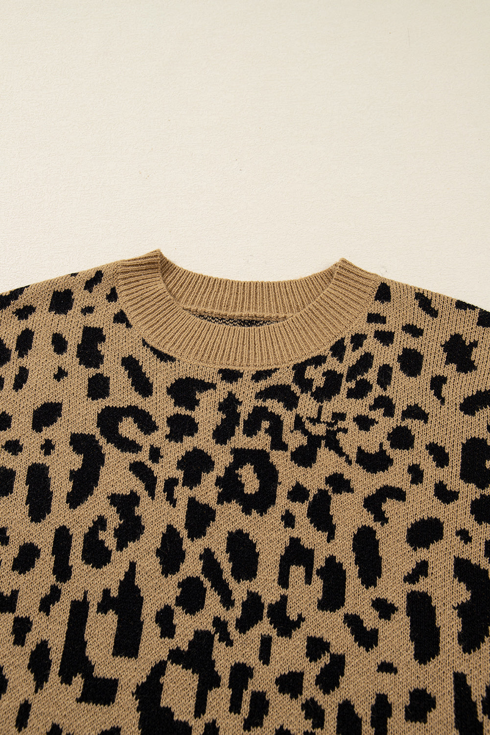 Leopard Slouchy Drop Shoulder Sweater