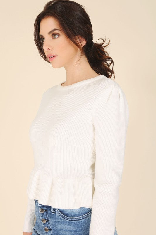 Date Night Peplum Sweater Top